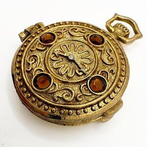 Vintage Mary Chess Perfume Locket Pendant 1960s Gold Tone Rhinestone